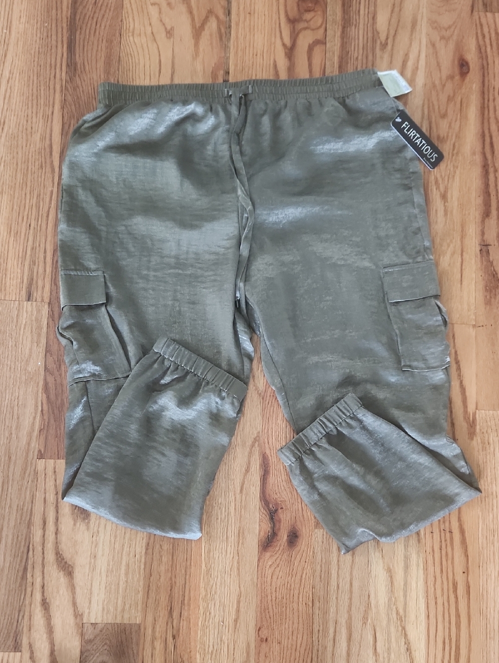 Kids Olive Green Cargo Jogger Pants by Flirtatious